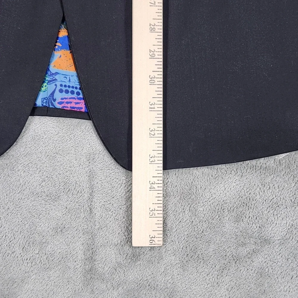 Robert Graham Blazer Mens 42L Black Wool Colorful Lining Sport Coat Jacket